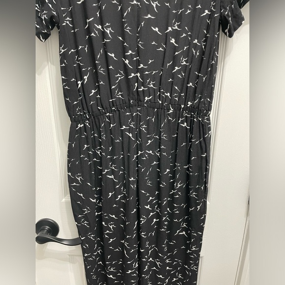 ETT TWA by Anthropologie Karlie Jumpsuit Novelty Print Wide Leg Black White Med - Picture 10 of 12